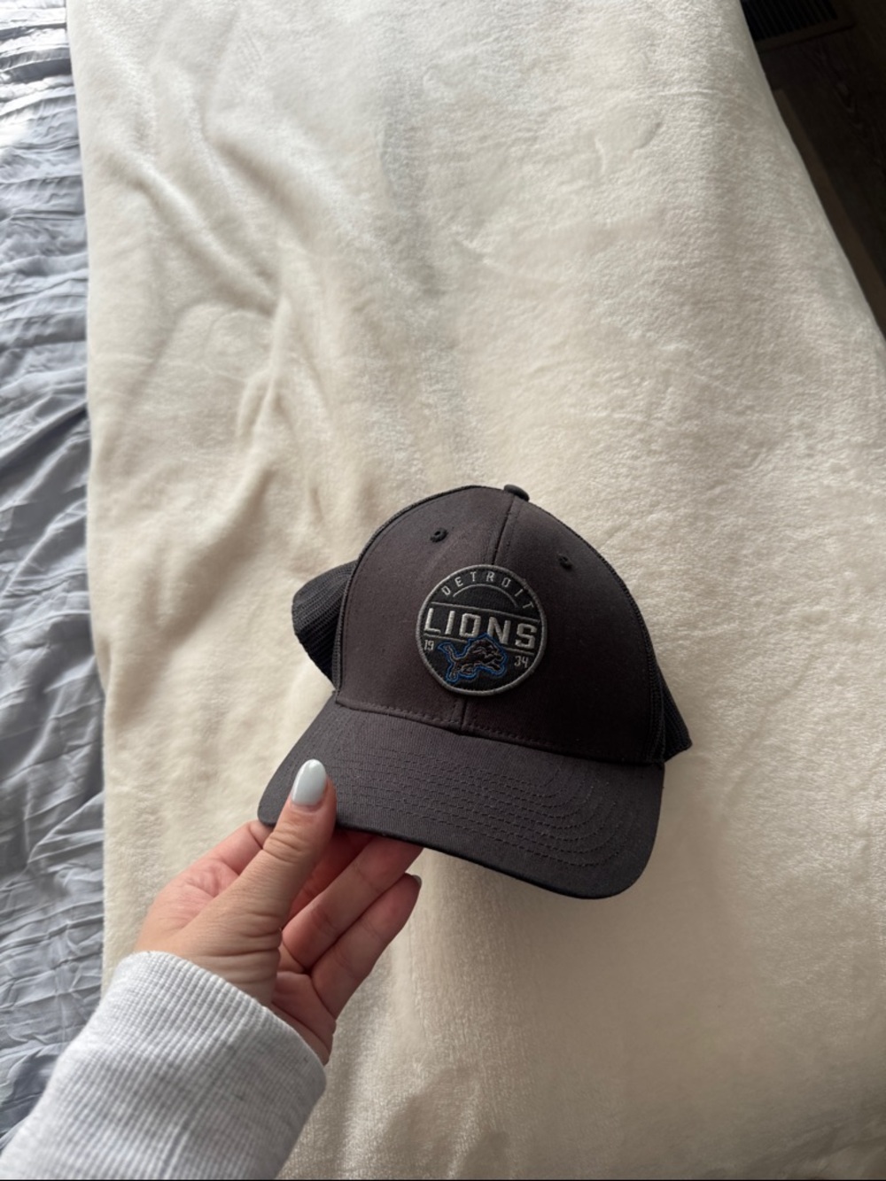 Detroit Lions Black Mesh-Back Cap